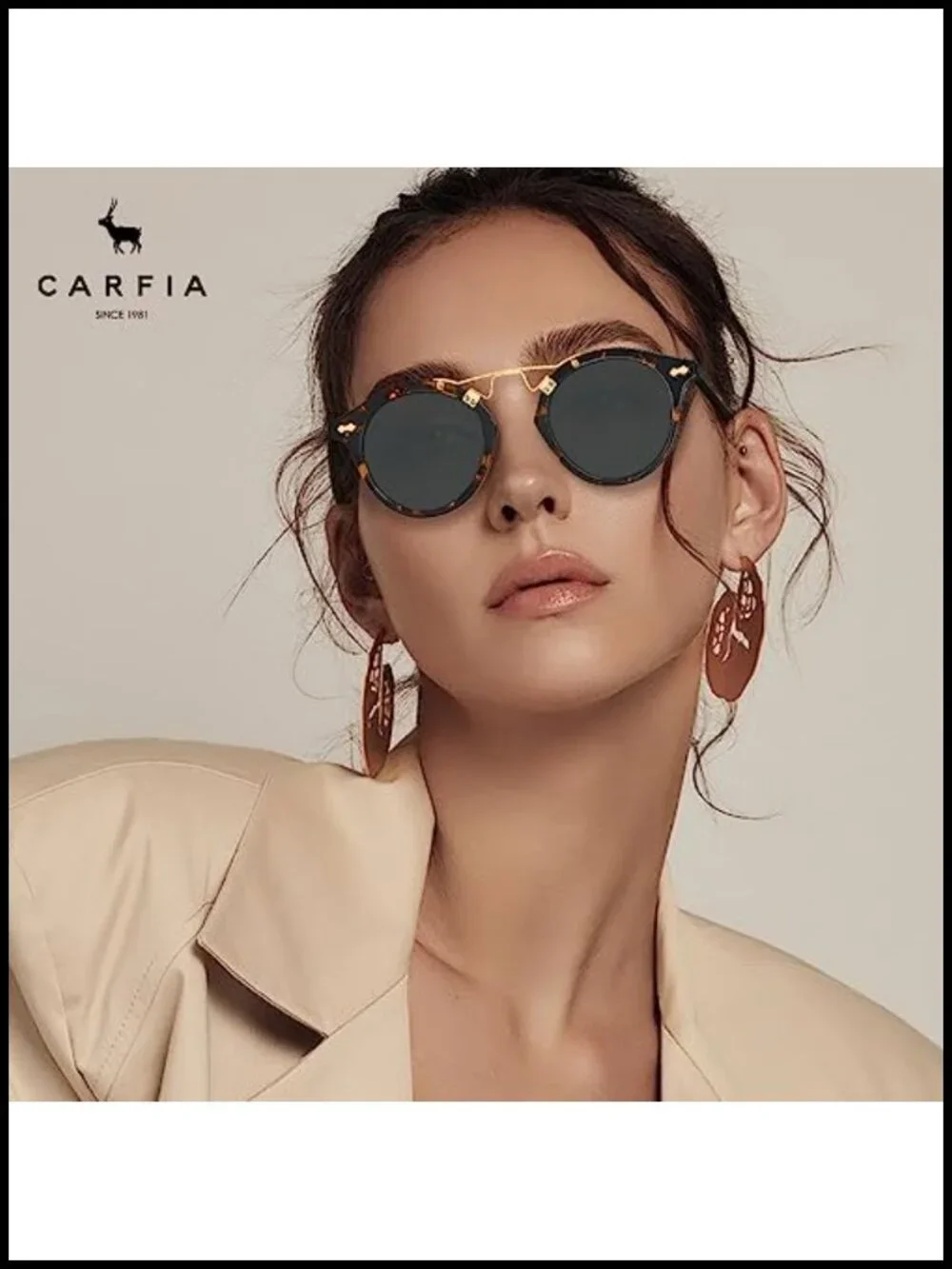 Double Bridge Acetate Polarized Sunglasses UV400 Protection